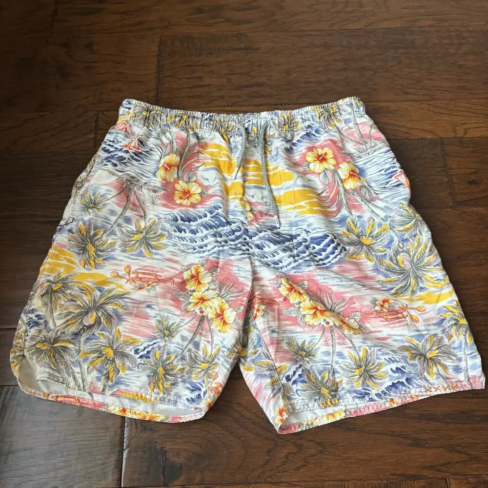 True‎ Grit Men's Waterman Drawstring Board Short Mahalo Size M Vacation Swim